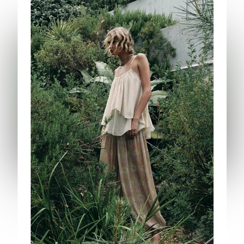 Zara collection floral Baloon pants